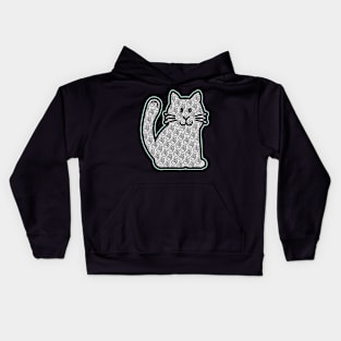 PEACE CAT STICKER | LIGHT GREEN, KELLY GREEN AND GRAY Kids Hoodie